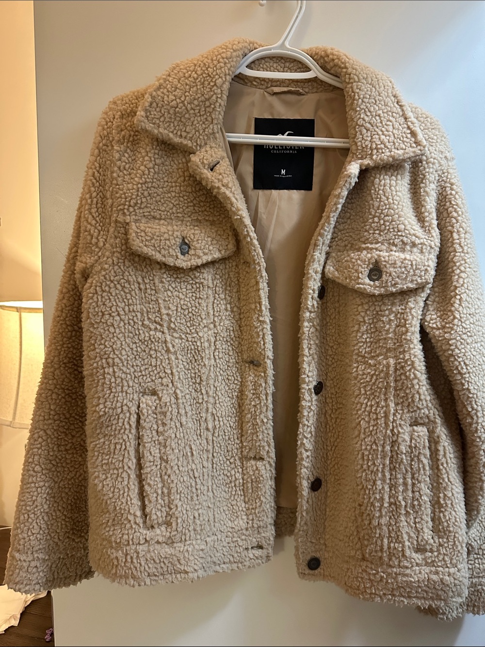 Hollister Tan Sherpa Bomber Jacket